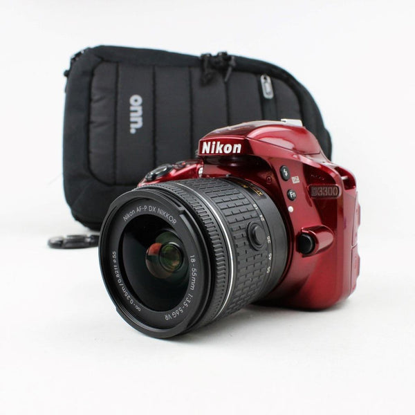 Nikon D3300 Red - DSLR Camera with 18-55 VR AF-P Lens