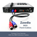 ZAWDIO Set of 2 MIDI Patch Cables – New 18" Male-to-Male