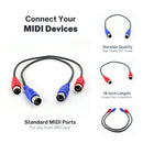 ZAWDIO Set of 2 MIDI Patch Cables – New 18" Male-to-Male