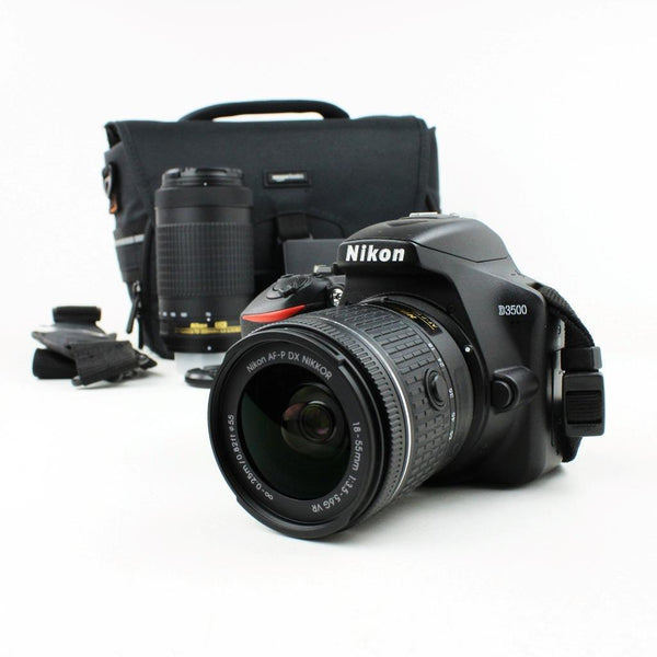 Nikon D3500 DSLR Camera with 18-55 VR AF-P and 70-300 AF-P Lenses