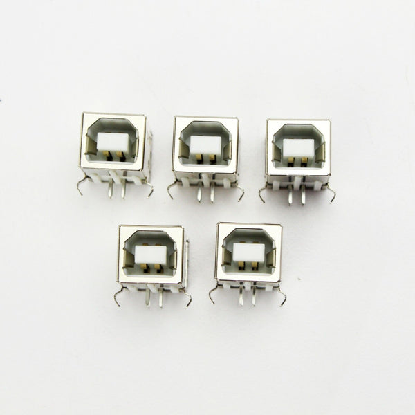 5pcs USB Type B Female Right Angle Port Connector Solder PCB Replacement - USA