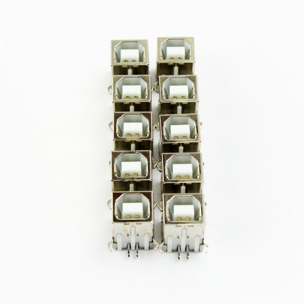 10pcs USB Type B Female Right Angle Port Connector Solder PCB Replacement - USA